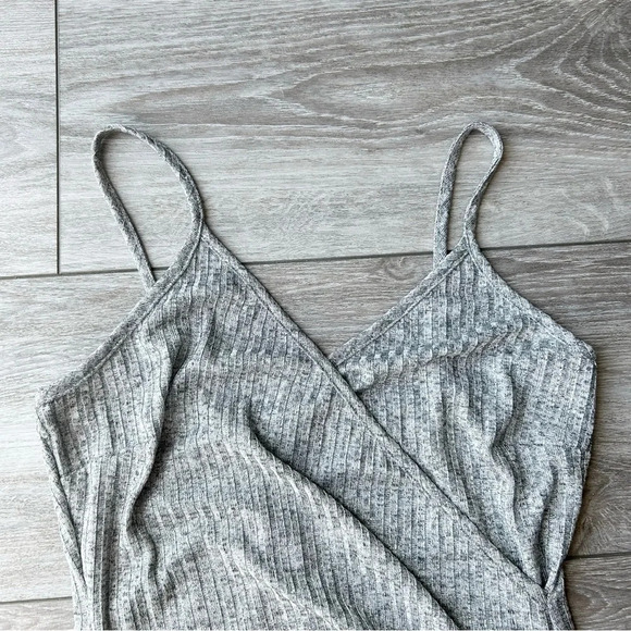 Papaya Metallic Glitter  Knitted Ribbed Midi Straps Dress Made in USA - Picture 5 of 14